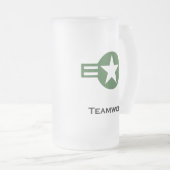 USAチームワークグリーン フロストグラスビールジョッキ (正面右)