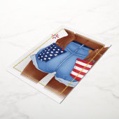 USAデニムガールバースデーパーティーフォイル招待状 箔招待状 (回転した状態)