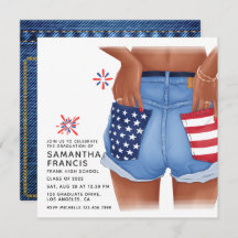 USAデニムガール卒業パーティー招待状