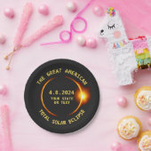 USAトータル太陽のEclipseパーティー4/8/2024カスタム文字 ペーパープレート (パーティー)