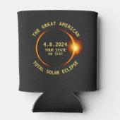 USAトータル太陽のEclipseパーティー4/8/2024カスタム文字 缶クーラー (裏面)