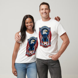 USAハクトウワシエンブレムアメリカンフラグサッカープレゼント Tシャツ