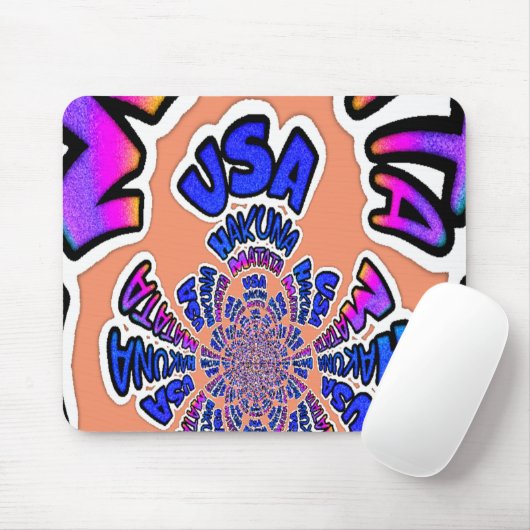 USAハクナマタタブルー文字グラフィックギフトアート マウスパッド (マウス)