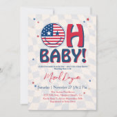 USAハッピーフェイス グルービーな愛国心溢れるOh Baby ショー 招待状 (正面)