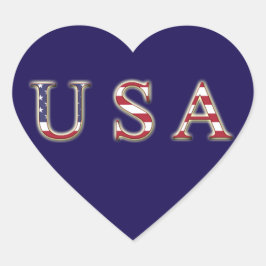 USAハートステッカー、光沢 ハートシール