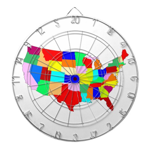USAパッチワークマップ ダーツボード (正面)
