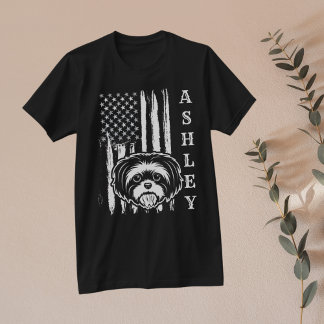 USAパトリオットシーズー（犬）ズドッグUSペット Tシャツ