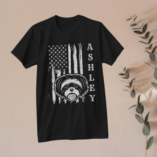 USAパトリオットシーズー（犬）ズドッグUSペット Tシャツ