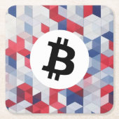 USAビットコインパターン スクエアペーパーコースター (正面)