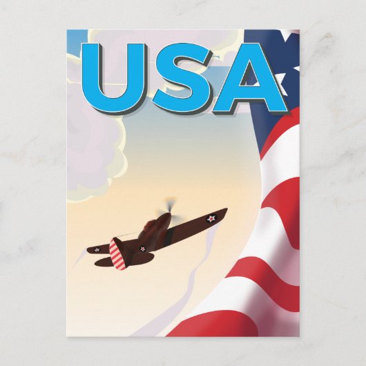 USAビンテージ第二次世界大戦ポスター ポストカード (正面)
