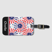USAピックボール模様（名前） ラゲッジタグ (正面横)