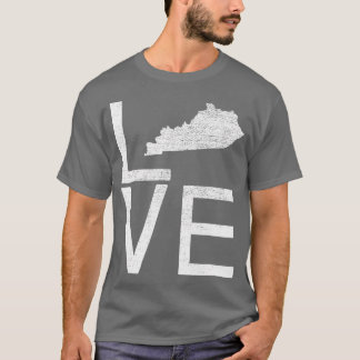USAファ誇りを持ったン州ケンタッキーLOVEマップケンタッキー Tシャツ