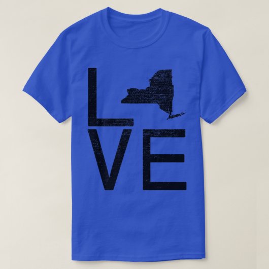 USAファ誇りを持ったン州ニューヨークLOVEマップニューヨーク Tシャツ (デザイン正面)
