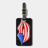 USAフラグのリップ笑顔の唇の荷物タグ ラゲッジタグ (正面縦)