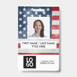 USAフラグアメリカン·カスタム社員写真名 バッジ
