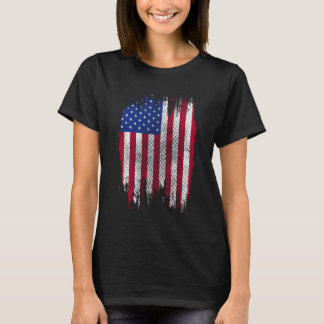 USAフラグディストressedハーフトーン デザイン Tシャツ
