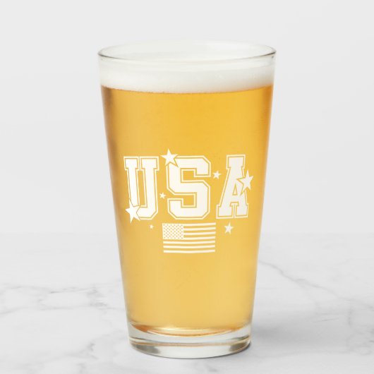 USAフラグビール タンブラーグラス (ドリンク正面)