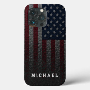 USAフラグレザーのフェイク背景をカスタマイズする iPhone 13 PROケース
