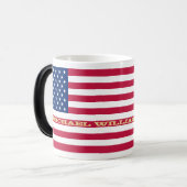 USAフラグ愛国者名モノグラムのの色変更 モーフィングマグカップ (正面左)