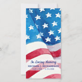 USAフラグ記念祈りの言葉カード葬儀ブックマーク (正面)