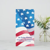 USAフラグ記念祈りの言葉カード葬儀ブックマーク (スタンド正面)