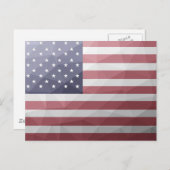 USAフラグ赤白青ジオメトリメッシュパターン ポストカード (正面/裏面)