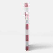 USAフラグ赤白青ジオメトリメッシュモノグラム iPhoneケース (左側面)