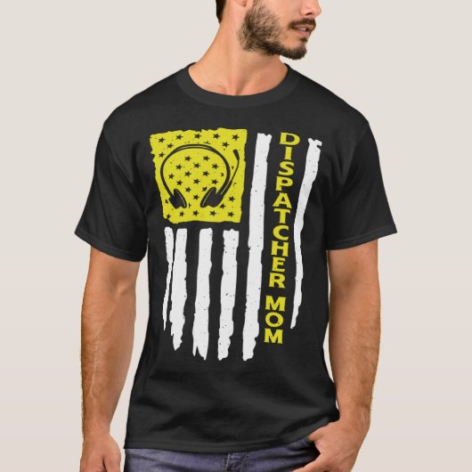 USAフラグ911 Dispatcher Mom Dispatch Operator 911 Tシャツ (正面)
