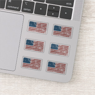 USAフラグ アメリカ国旗 グランジセット 6x シール