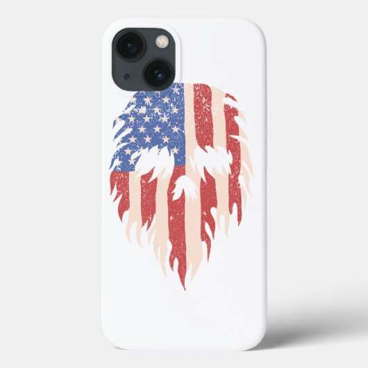 USAフラグ スカル ビアード | ダメージ加工された愛国的なデザイン Case-Mate iPhoneケース (裏面)