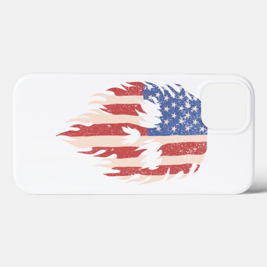 USAフラグ スカル ビアード | ダメージ加工された愛国的なデザイン Case-Mate iPhoneケース (裏面 (横))