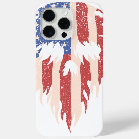 USAフラグ スカル ビアード | ダメージ加工された愛国的なデザイン Case-Mate iPhoneケース (裏面)
