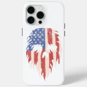USAフラグ スカル ビアード | ダメージ風愛国デザイン Case-Mate iPhoneケース (裏面)