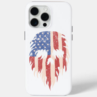 USAフラグ スカル ビアード | ダメージ風愛国デザイン iPhone 15 PRO MAXケース