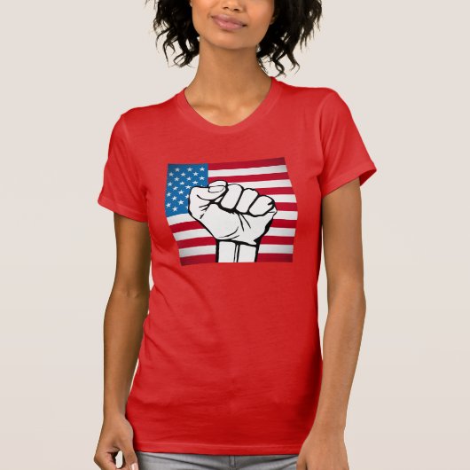 USAフラグ|上昇拳 Tシャツ (正面)