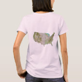 USAフラグ+地図+テキストTシャツ Tシャツ (裏面)