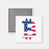 UsaフラグBitcoin-Bitcoin-Cryptocurrency-Blockchain マグネット (正面/裏面)