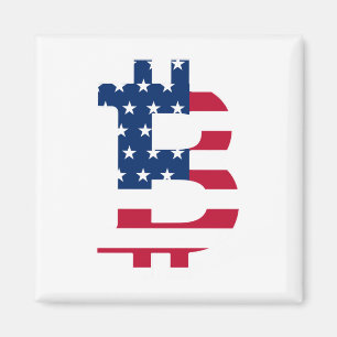 UsaフラグBitcoin-Bitcoin-Cryptocurrency-Blockchain マグネット