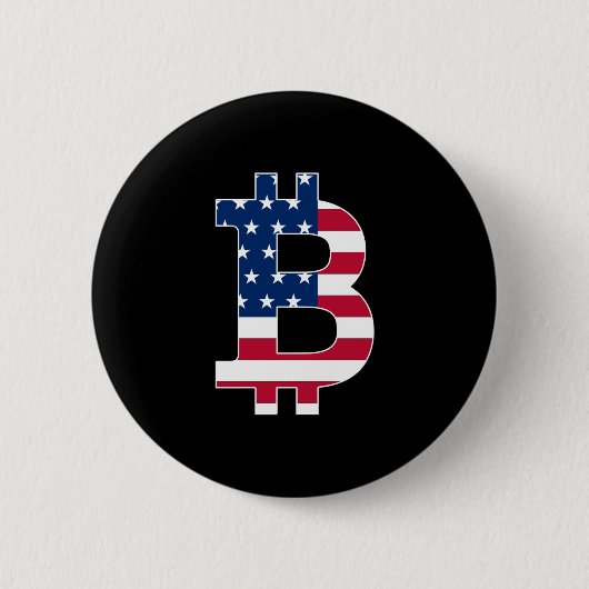 UsaフラグBitcoin-Bitcoin-Cryptocurrency-Blockchain 缶バッジ (正面)