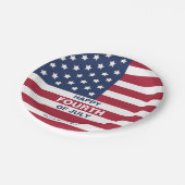 USAフラッグハッピー7月4日カスタム文字 ペーパープレート (アングル)