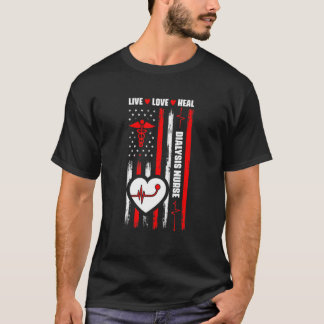 Usaフラッグ透析ナースメディカルRn看護ナース Tシャツ