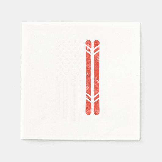 USAフログスキースキースキースキースキースキースキースキースキーウィンタースポーツ山脈 スタンダードカクテルナプキン (正面)