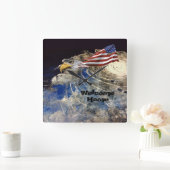 USAホワーリング·アース·クロック スクエア壁時計 (ホーム)