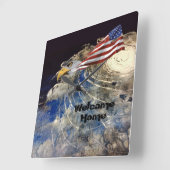 USAホワーリング·アース·クロック スクエア壁時計 (傾斜)