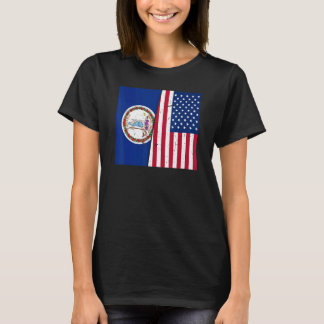 Usaホーム誇りを持ったカントリー愛国的ホーム州旗V Tシャツ