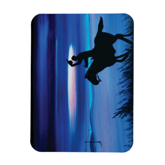 USAポニー表現🐎カウボーイ絵を描ライダーズ マグネット (縦)