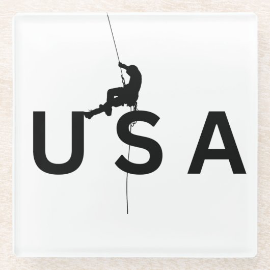 USAマウンテン登山 ガラスコースター (正面)