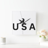 USAマウンテン登山 スクエア壁時計 (ホーム)