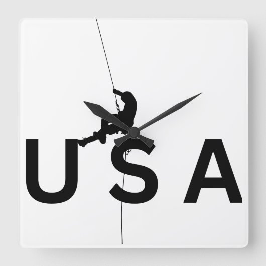 USAマウンテン登山 スクエア壁時計 (正面)