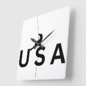 USAマウンテン登山 スクエア壁時計 (傾斜)